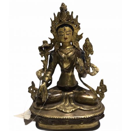 Tara statue with partially gold plated