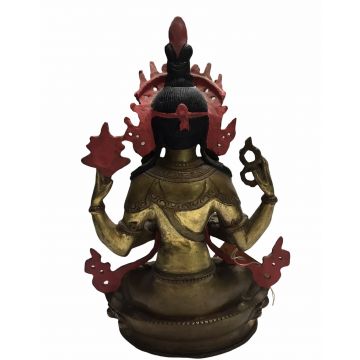 Tara statue with partially gold plated